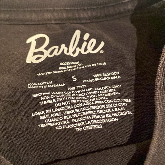 New Men’s Barbie Charcoal Grey/Pink Beach Party Tank Top - Picture 5 of 6